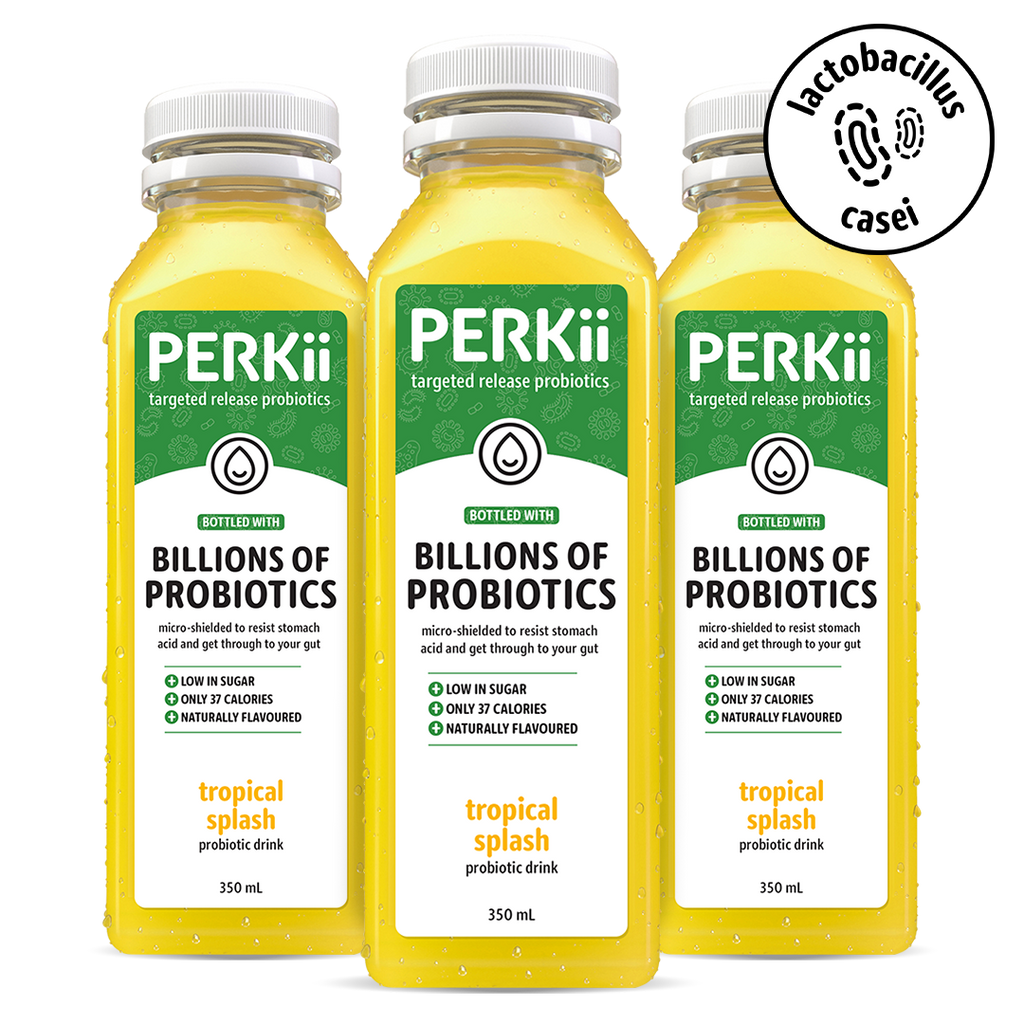350mL 8 x Tropical Splash | PERKii | Targeted Release Probiotics - Get through to your gut!