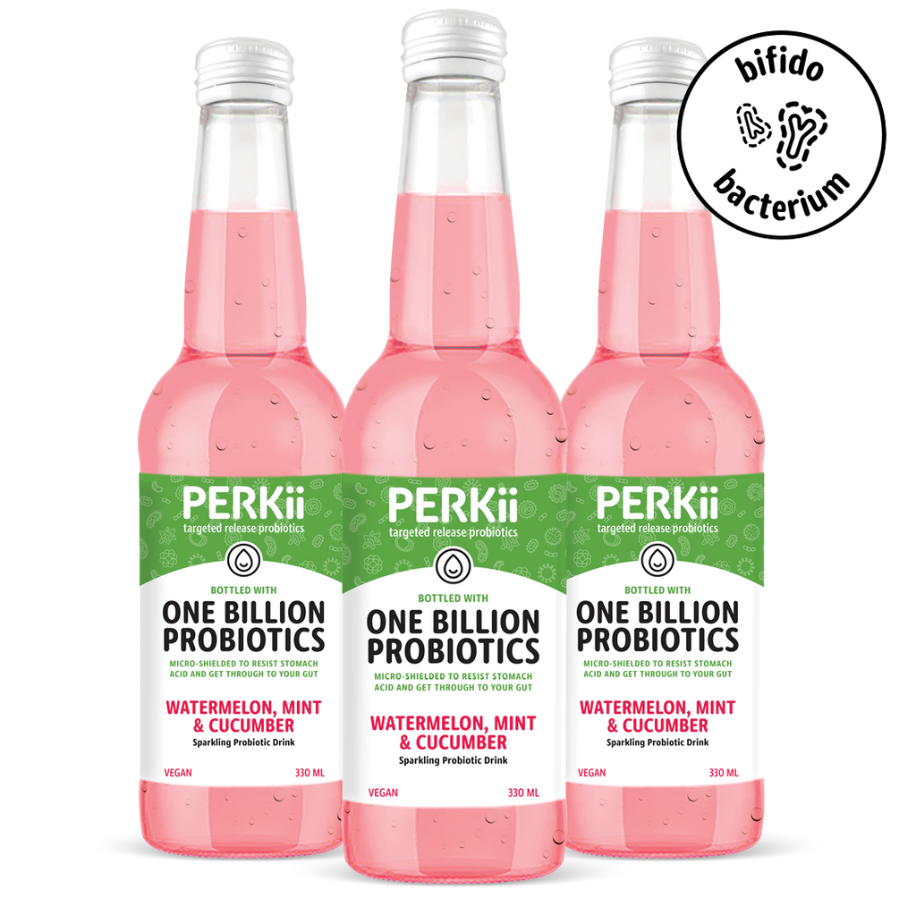 Perkii Sparkling Probiotic Drink Watermelon Mint & Cucumber