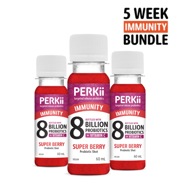 5 Week Berry Immunity Bundle (36 Servings) | PERKii | Targeted Release Probiotics - Get through to your gut!