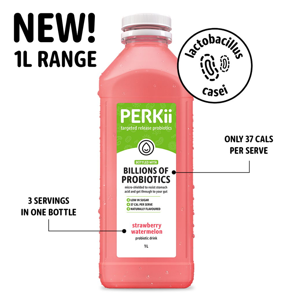 1.0L 6 x Strawberry Watermelon | PERKii | Targeted Release Probiotics - Get through to your gut!