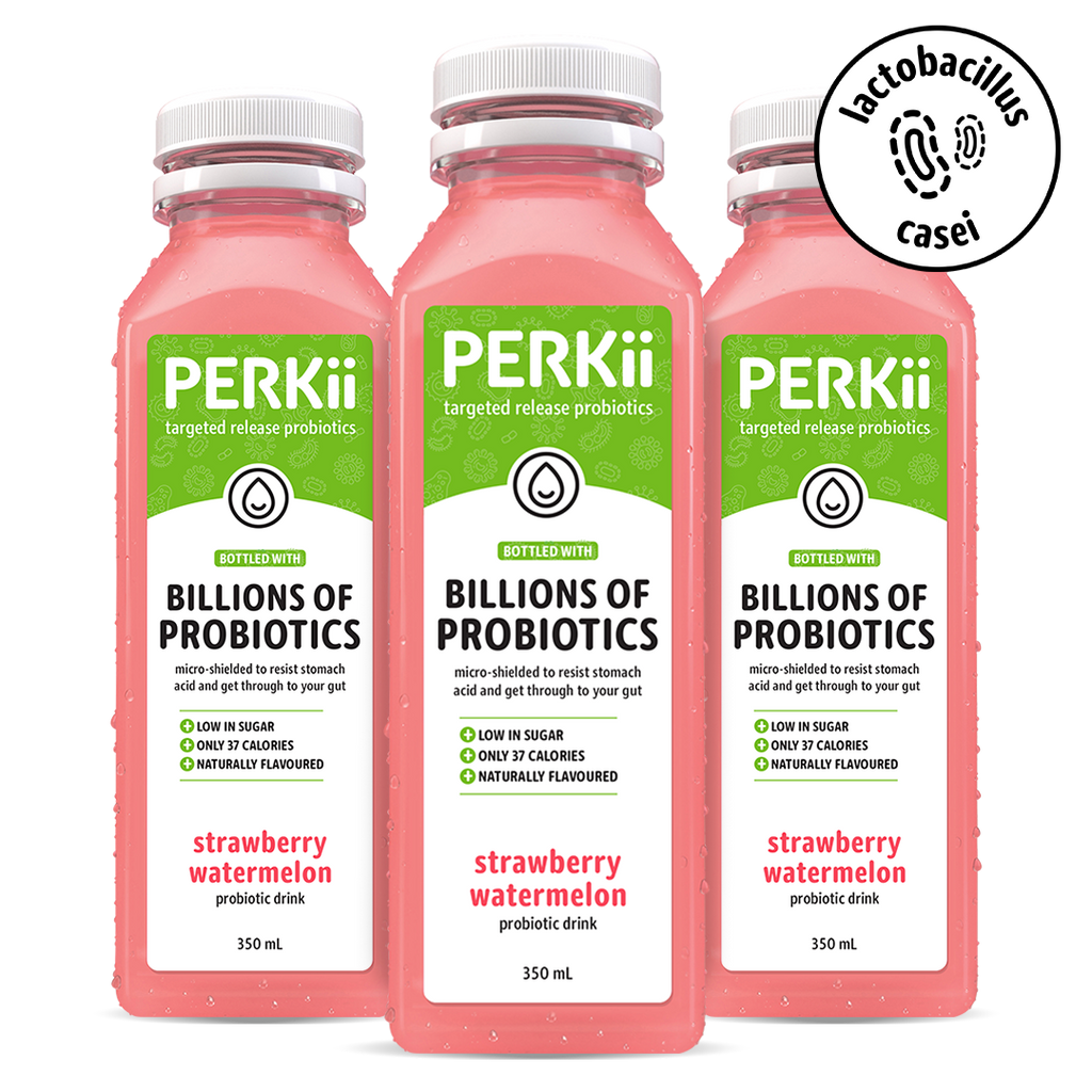 350mL 8 x Strawberry Watermelon | PERKii | Targeted Release Probiotics - Get through to your gut!